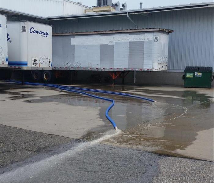Water being extracted from the facility. 