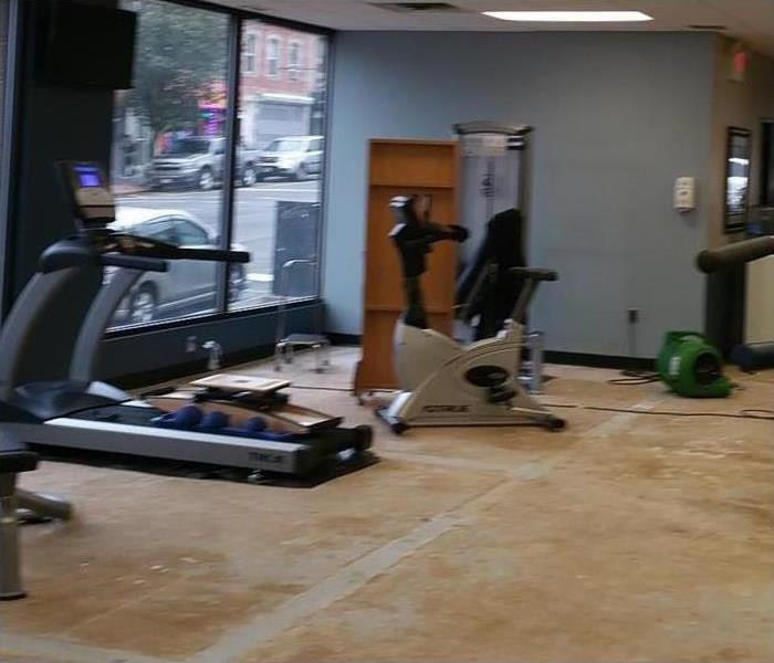 The effected area of the gym.